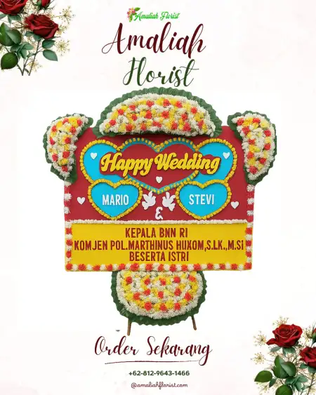 Papan Bunga Pernikahan Sumber Banteng
